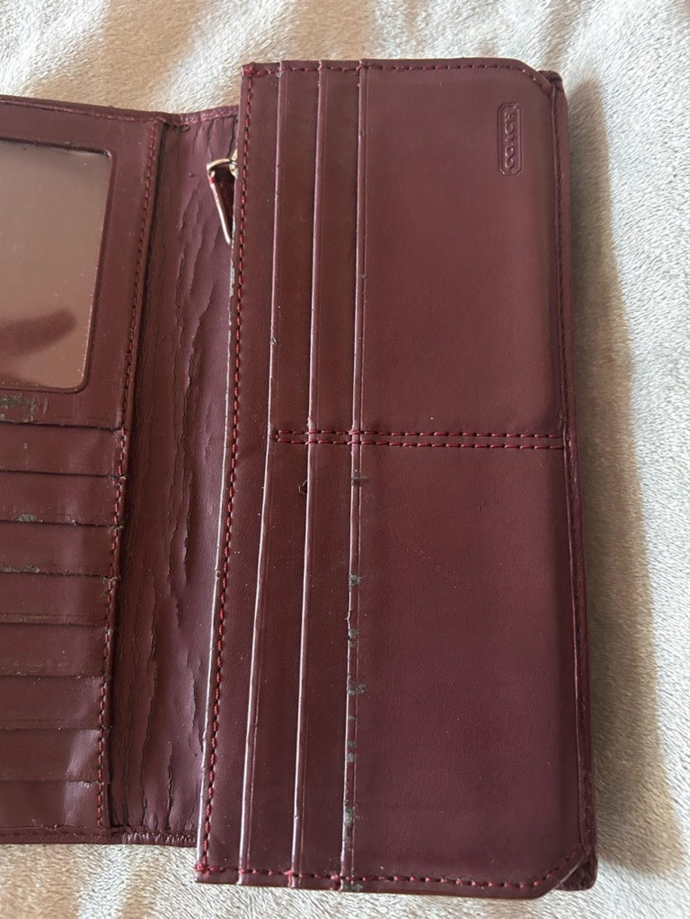 Vintage Coach Burgundy Signature Buckle Wallet - Picture 6 of 7